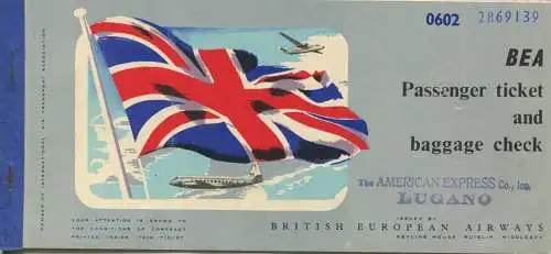 BEA British European Airways - Bruxelles London 1956