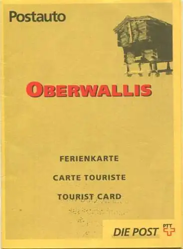 Schweiz - Postauto - Oberwallis Ferienkarte - Fahrkarte 1/2 Taxe 1998