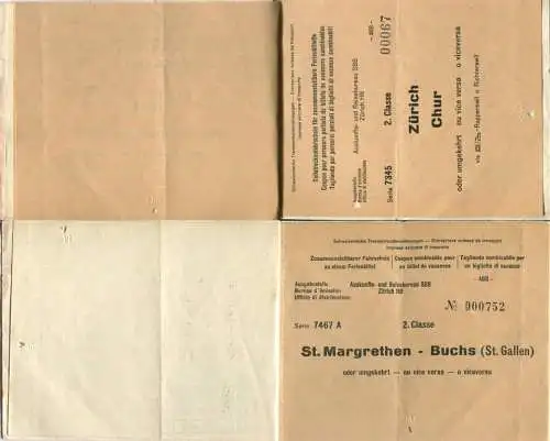 Schweiz - Ferienbillet 1959 - Ausgestellt in Zürich - Fahrschein gültig 1 Monat