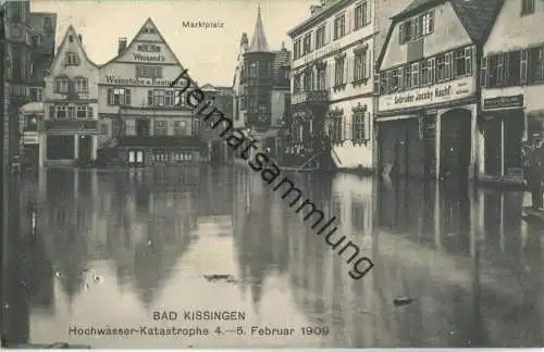 Bad Kissingen - Hochwasser 1909 - Marktplatz