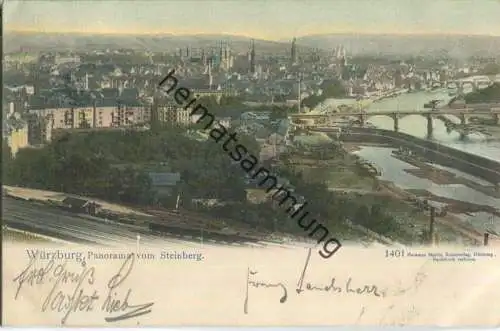 Würzburg - Panorama vom Steinberg - Eisenbahn