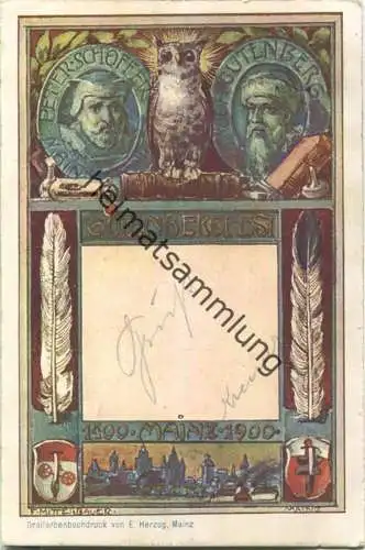 Mainz - Gutenbergfest 1900 - signiert F. Mitterbauer