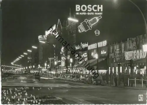 Berlin - Kurfürstendamm - Nacht - Foto-Ansichtskarte 50er Jahre  - Verlag Klinke & Co. Berlin