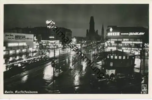 Berlin - Kurfürstendamm - Nacht - Foto-Ansichtskarte 50er Jahre - Verlag Klinke & Co. Berlin