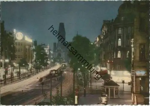 Berlin - Kurfürstendamm bei Nacht - Foto-Ansichtskarte 50er Jahre - Verlag Hans Andres Berlin