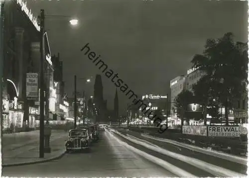 Berlin - Kurfürstendamm bei Nacht - Foto-Ansichtskarte  50er Jahre - Verlag Hans Andres Berlin
