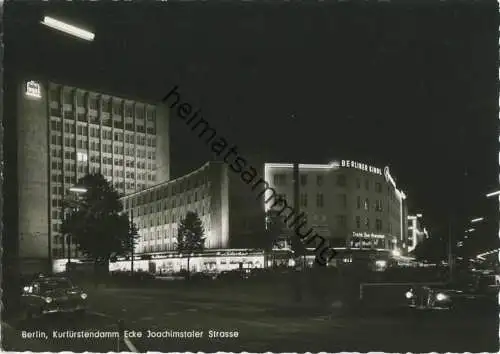 Berlin - Kurfürstendamm Ecke Joachimstaler Strasse - Foto-Ansichtskarte  50er Jahre - Nachtaufnahme