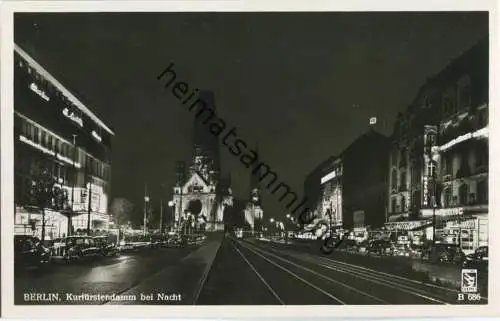 Berlin - Kurfürstendamm - Nacht - Foto-Ansichtskarte  50er Jahre - Verlag Klinke & Co. Berlin