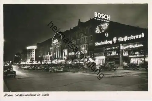 Berlin - Kurfürstendamm - Nacht - Foto-Ansichtskarte  50er Jahre - Verlag Kunst und Bild Berlin
