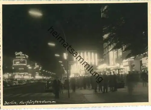 Berlin - Kurfürstendamm - Nachtaufnahme - Foto-Ansichtskarte  50er Jahre - Verlag Bruno Schroeter Berlin