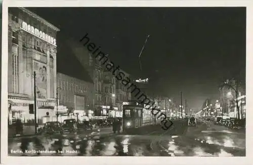 Berlin - Kurfürstendamm - Nacht - Strassenbahn - Foto-Ansichtskarte  50er Jahre - Verlag Munier Berlin