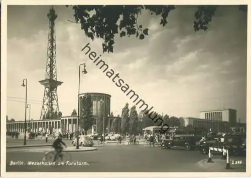 Berlin - Messehallen am Funkturm - Foto-Ansichtskarte Handabzug 50er Jahre - Verlag R. Lissner Berlin