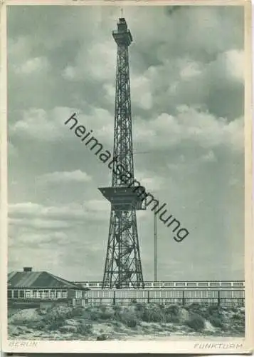 Berlin - Funkturm 30er Jahre - Ansichtskarte Grossformat