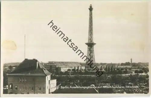 Berlin - Ausstellungsgelände mit neuem Funkturm - Foto-Ansichtskarte 1926