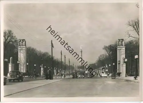 Berlin - Ost-West-Achse mit Siegessäule - Bus - Foto-Ansichtskarte - Verlag Hans Andres Berlin