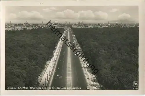 Berlin - Die Ost-West-Achse von der Siegessäule aus gesehen - Foto-Ansichtskarte 30er Jahre - Verlag Klinke & Co. Berlin