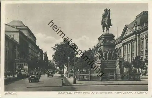 Berlin - Denkmal Friedrich des Grossen - Unter den Linden 30er Jahre