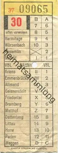 Schweiz - VBL Luzern - Fahrschein