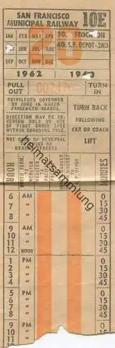 USA - San Francisco Municipal Railway - Fahrschein 1963