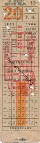 USA - San Francisco Municipal Railway - Fahrschein 1963