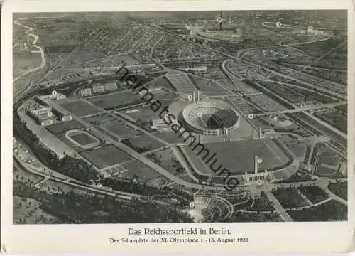 Berlin - Reichssportfeld - Luftaufnahme - Foto-Ansichtskarte - Verlag Hans Andres Berlin - Sonderstempel Olympiastadion