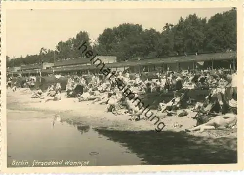 Berlin - Wannsee - Strandbad - Foto-Ansichtskarte 50er Jahre - Handabzug - Verlag Bruno Schroeter Berlin