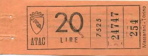 Italien - ATAC - Fahrschein 20 Lire