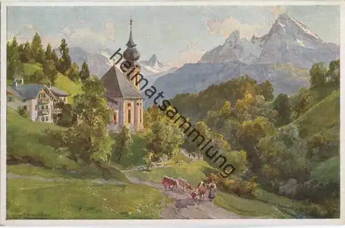 Berchtesgaden - Maria Gern - Künstler-Ansichtskarte E. T. Compton