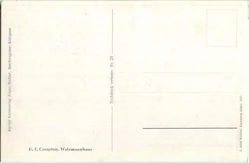 Watzmannhaus - Künstler-Ansichtskarte E. T. Compton