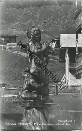 Hintertux - Brunnenfigur - Foto-Ansichtskarte