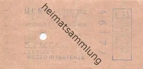 Italien - A.C.N.I.L. Venezia - Fahrschein Lire 85