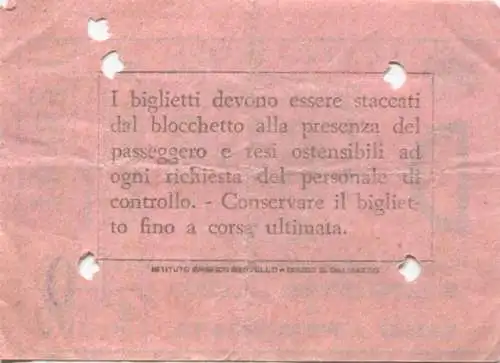 Italien - A.C.N.I.L. Venezia - Motoscafo - Ferrovia Lido - Fahrschein Lire 100