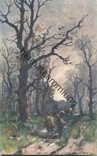 Jagd - Jäger - signiert B. Kaufmann - Künstleransichtskarte ca. 1900 - coloriert