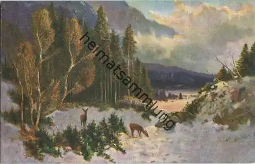 Jagd - Rehe - Künstleransichtskarte ca. 1900 - coloriert