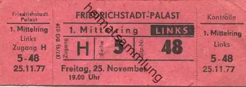 Deutschland - Berlin - Friedrichstadt-Palast - Eintrittskarte 1977