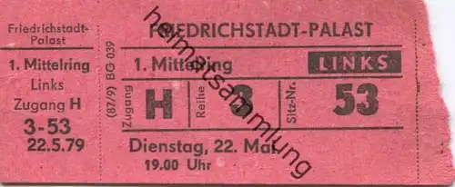 Deutschland - Berlin - Friedrichstadt-Palast - Eintrittskarte 1979