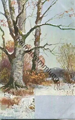 Jagd - Reh - signiert Splitgerber jr. - Künstleransichtskarte ca. 1900 - coloriert