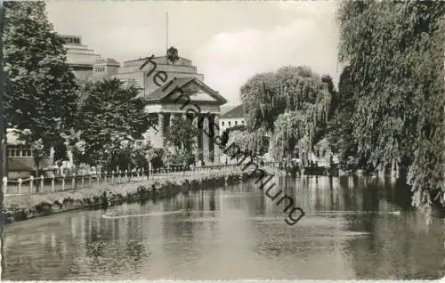 Detmold - Landestheater - Burggraben - Foto-Ansichtskarte