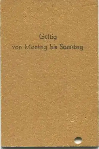 Deutschland - Arbeiterwochenkarte - Personenzug Säckingen Laufenburg (Baden) Ost - Fahrkarte 2. Kl. 1959