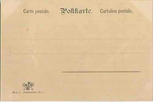Jagd - Hirsch aus der Serie Thierfamilien - signiert Fr. Rösler - Künstleransichtskarte ca. 1900