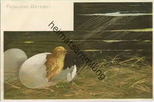 Alfred Mailick - Fröhliche Ostern - Küken - Künstleransichtskarte ca. 1900