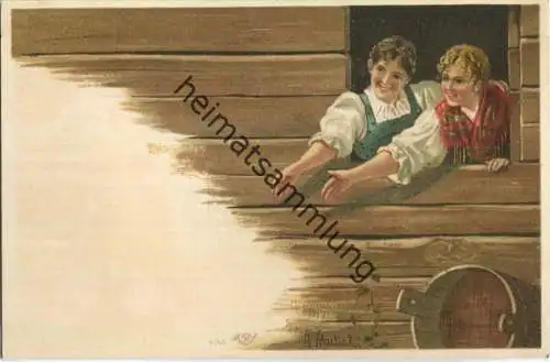 Alfred Mailick - Zwei junge Frauen - Künstleransichtskarte ca. 1900