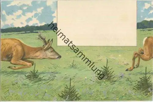 Jagd - Hirsche - Alfred Mailick - Künstleransichtskarte ca. 1900