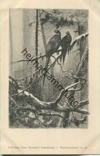 Jagd - Waidmannskarte Nr. 21 - Künstleransichtskarte ca. 1900 - Theo Stroefer's Kunstverlag Nürnberg