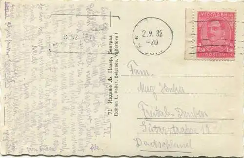 Vue de Belgrad - Foto-AK - gel. 1932