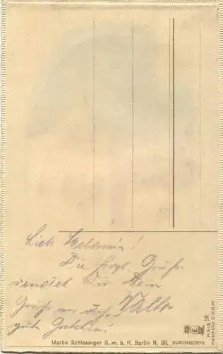 Strassenkampf in Löwen - Leuven - Louvain 1914 - Relief- Durchscheinkarte - Verlag Martin Schlesinger Berlin - Rückseite