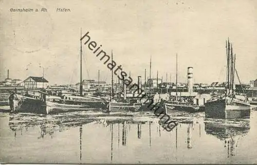 Gernsheim - Hafen - Feldpost gel. 1915
