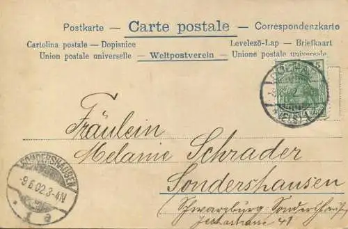 Grenze - Diedolshausen auf der Strasse von Colmar-Kaysersberg nach Plainfang - Fraize und Saint-Die gel. 1902 Le Bonhomm