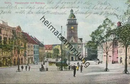 Gotha - Hauptmarkt mit Rathaus - Feldpost gel. 1915
