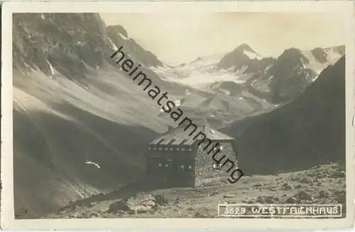 Westfalenhaus - Längentaler Gletscher - Foto-Ansichtskarte ca. 1920